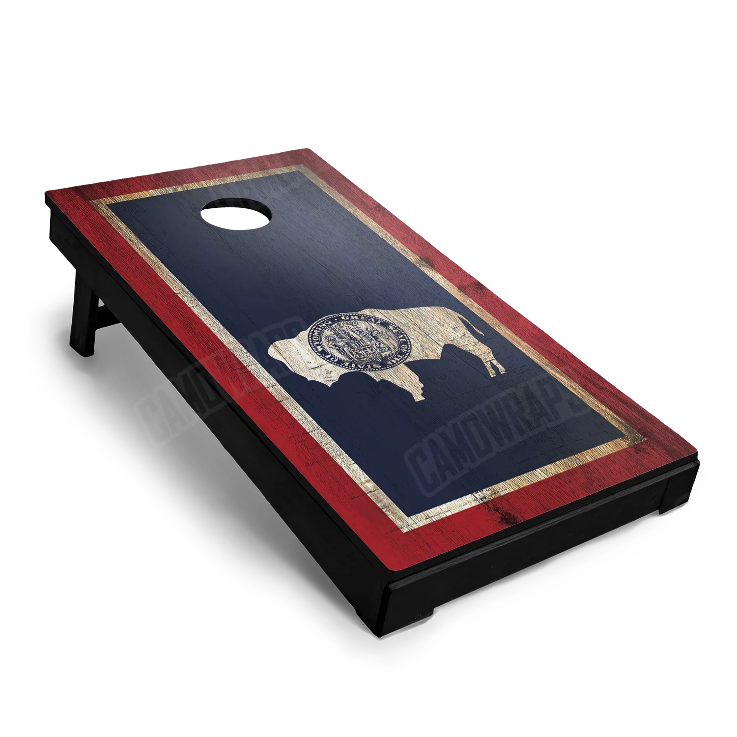 US States Wyoming Distressed Flag Cornhole Board Wraps
