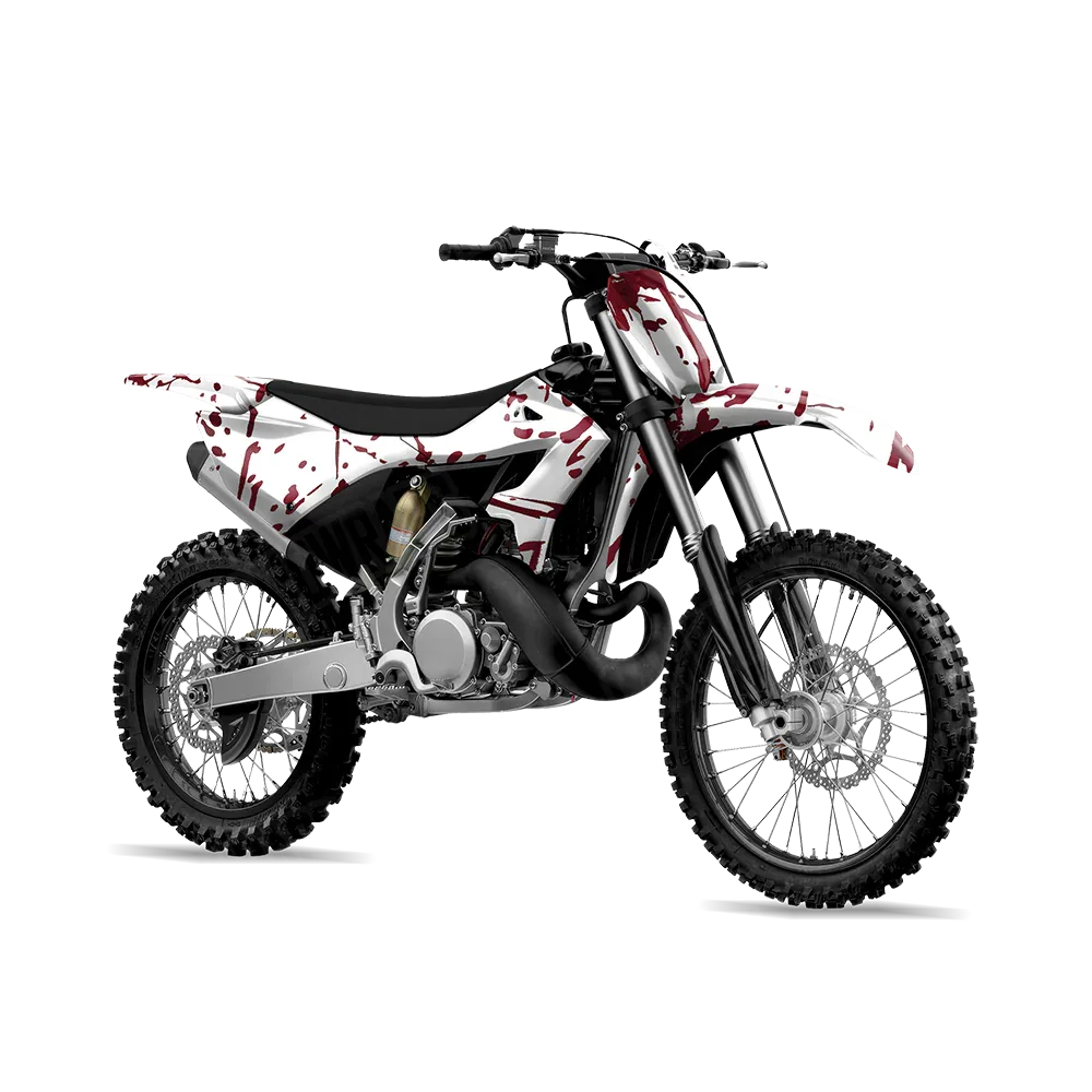 Bloodbath White Dirt Bike Wraps