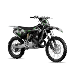 Broken Plaid Green Tiger Dirt Bike Wraps