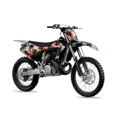 Broken Plaid Orange Tiger Dirt Bike Wraps