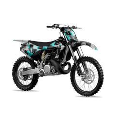 Broken Plaid Tiffany Blue Tiger Dirt Bike Wraps