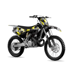 Broken Plaid Yellow Tiger Dirt Bike Wraps