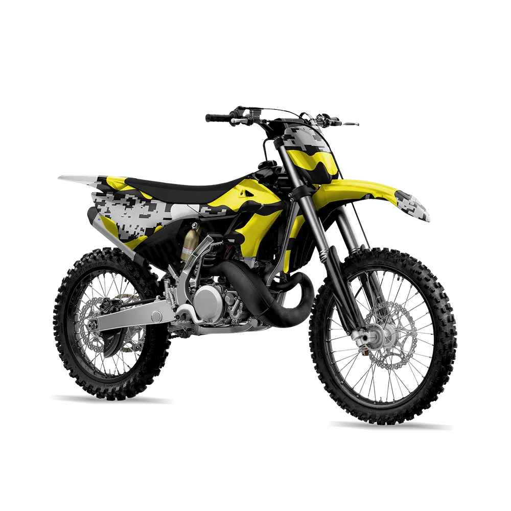 Compound Yellow Tiger Dirt Bike Wraps