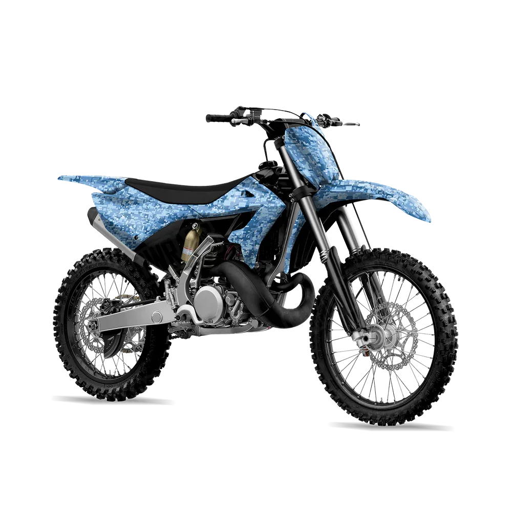 Digital Cool Blue Dirt Bike Wraps