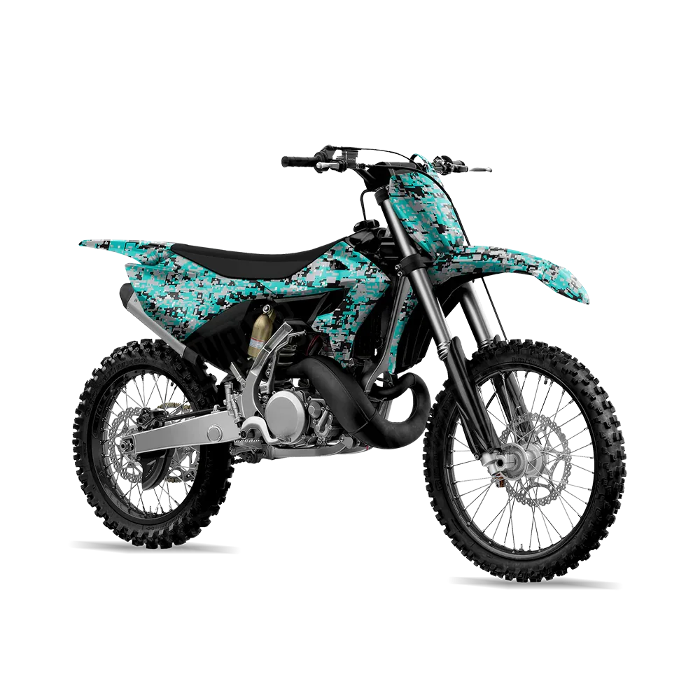 Digital Tiffany Blue Tiger Dirt Bike Wraps