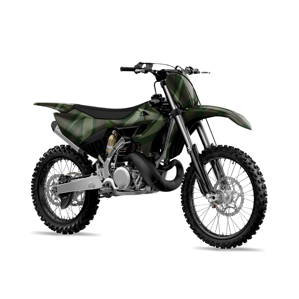 Fun Stripe Army Dark Green Dirt Bike Wraps