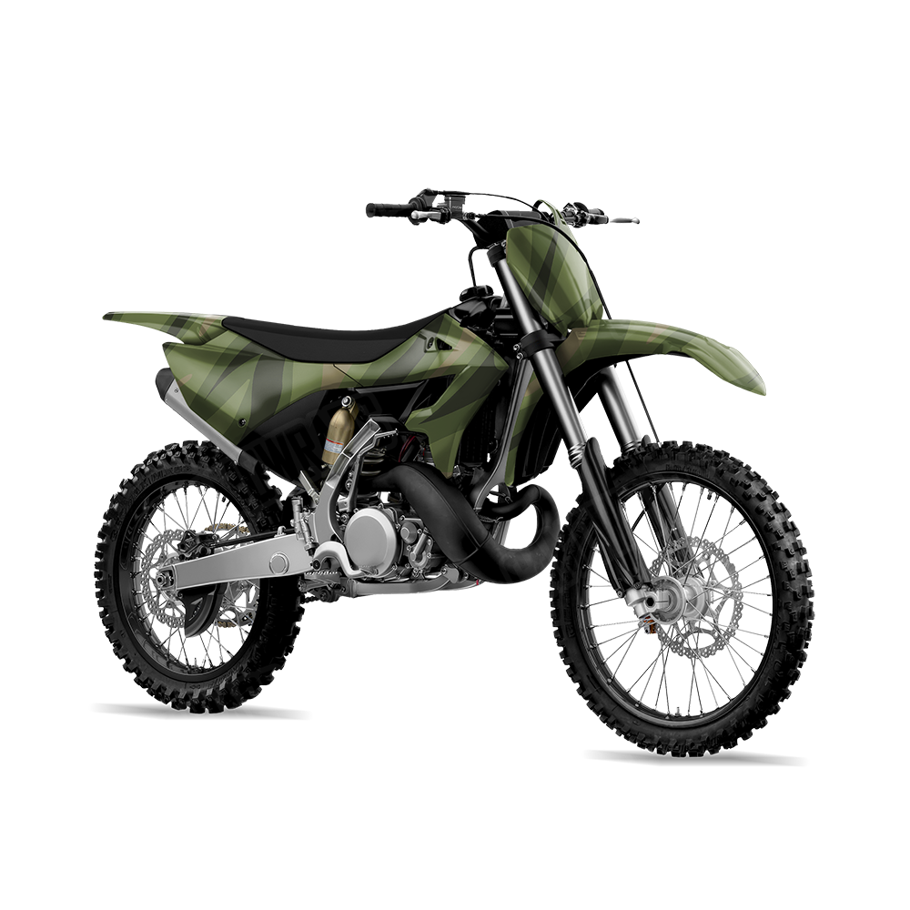 Fun Stripe Army Green Dirt Bike Wraps