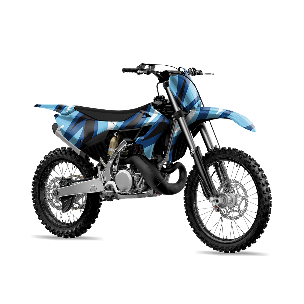 Fun Stripe Baby Blue Dirt Bike Wraps