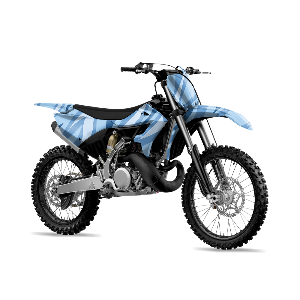 Fun Stripe Cool Blue Dirt Bike Wraps