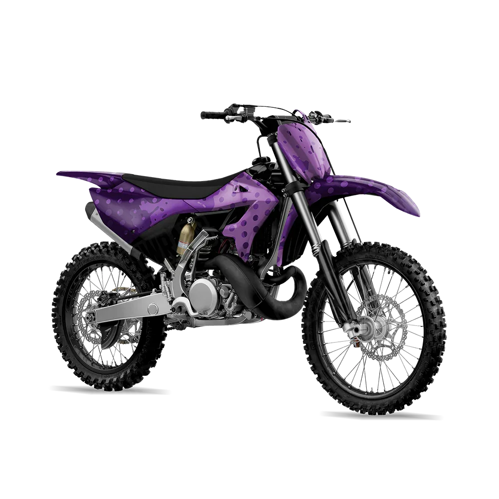 Halftone Splatter Elite Purple Dirt Bike Wraps