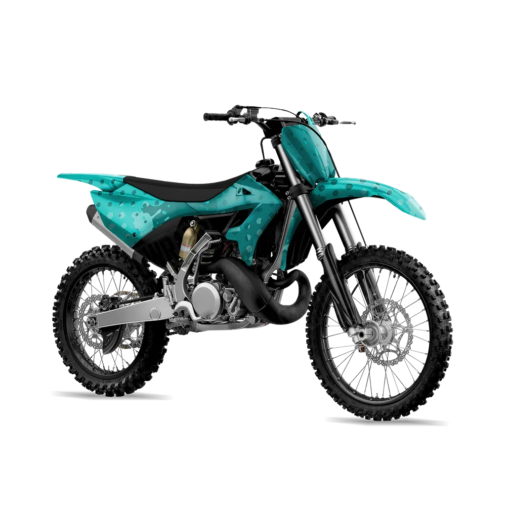 Halftone Splatter Elite Tiffany Blue Dirt Bike Wraps