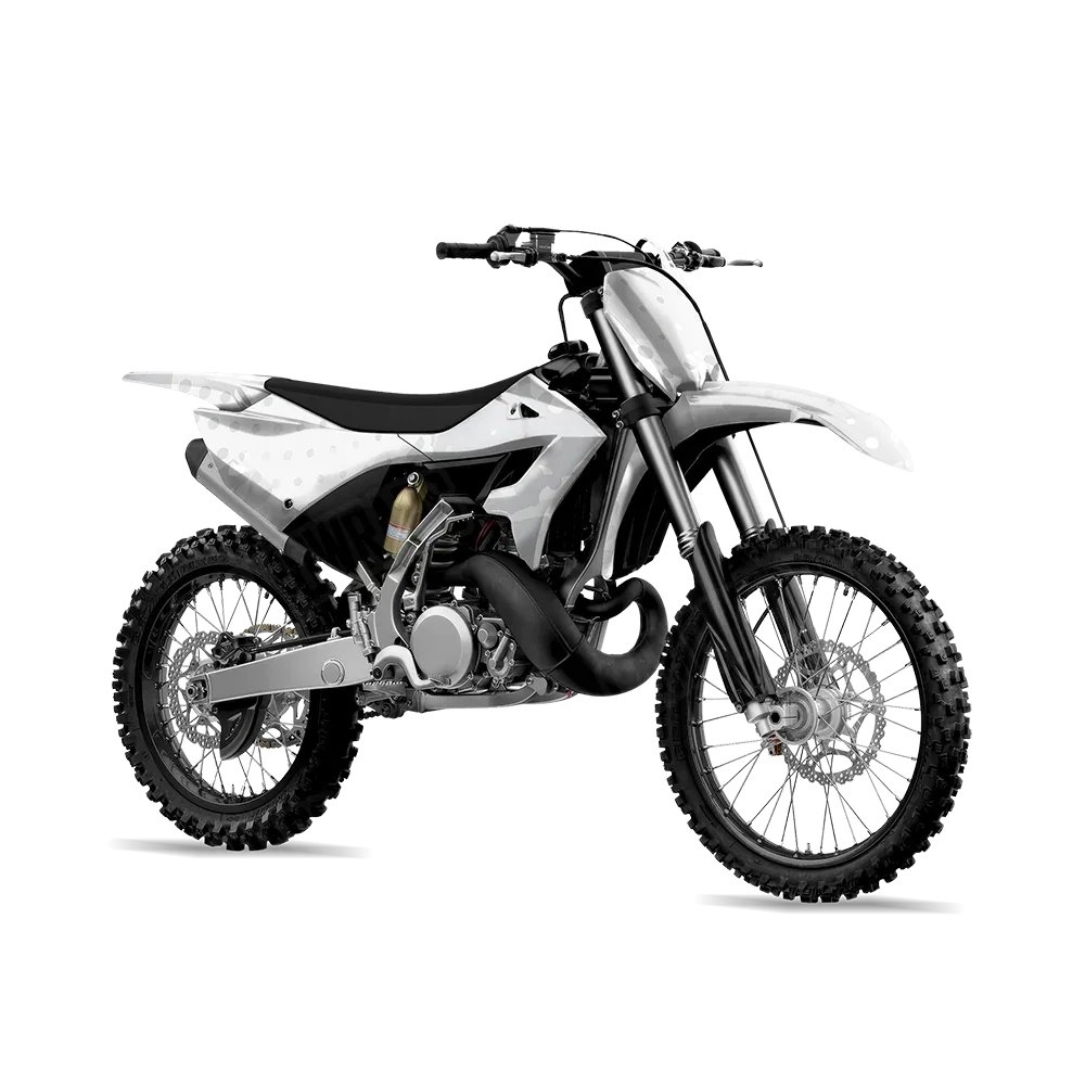 Halftone Splatter Elite White Dirt Bike Wraps