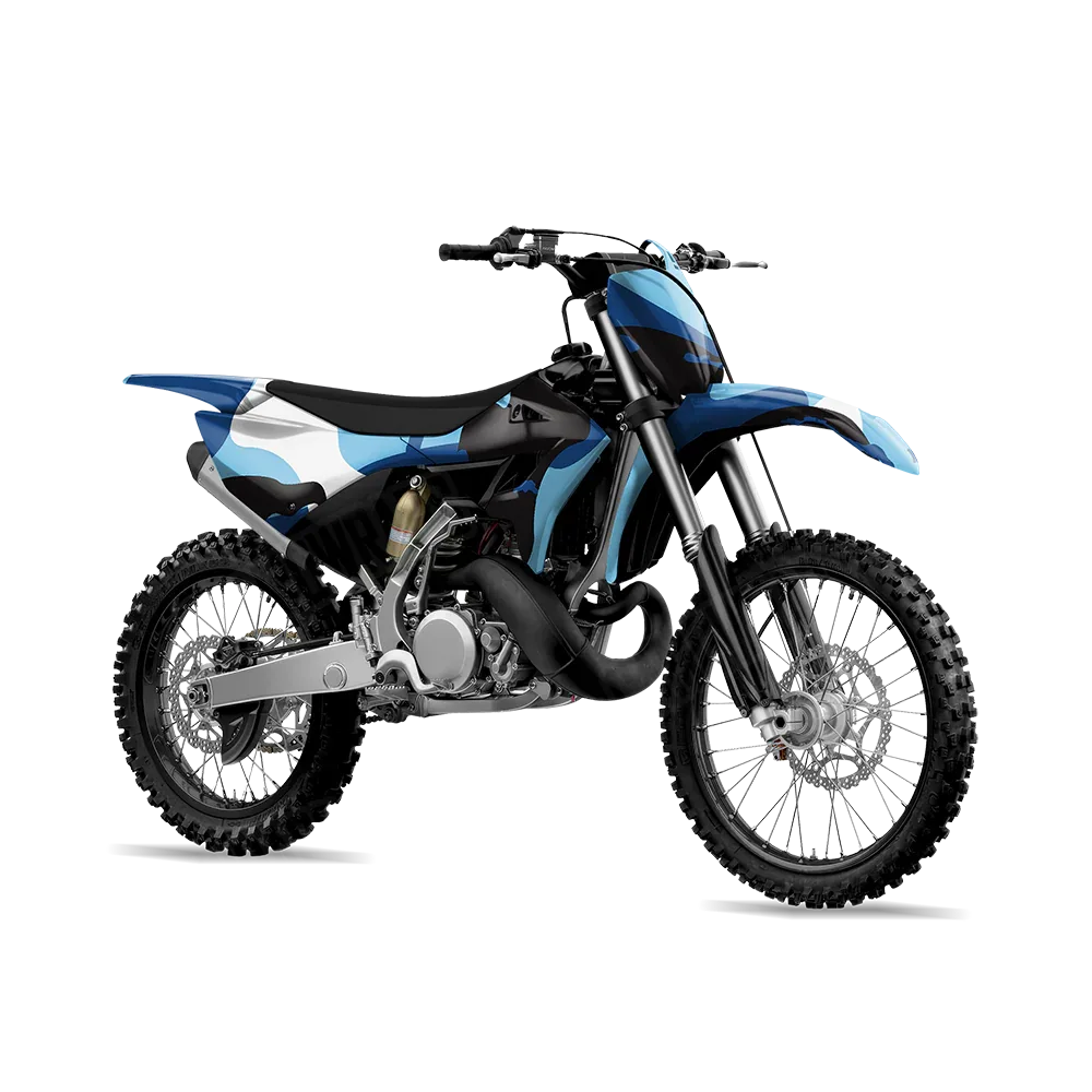 Ragged Baby Blue Dirt Bike Wraps