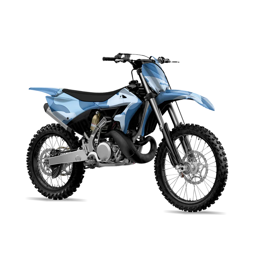 Ragged Cool Blue Dirt Bike Wraps