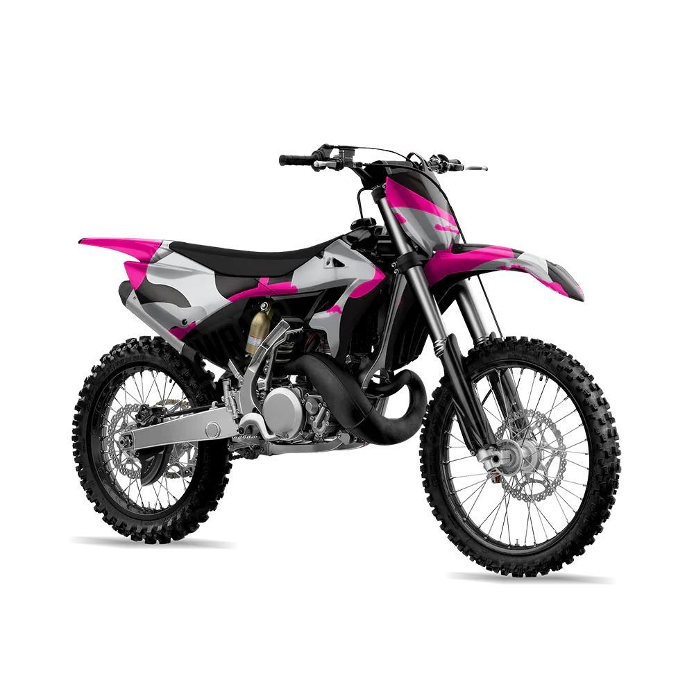 Ragged Magenta Tiger Dirt Bike Wraps