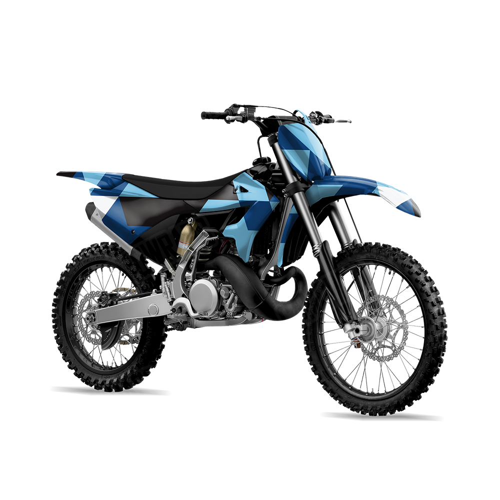 Triangle Baby Blue Dirt Bike Wraps