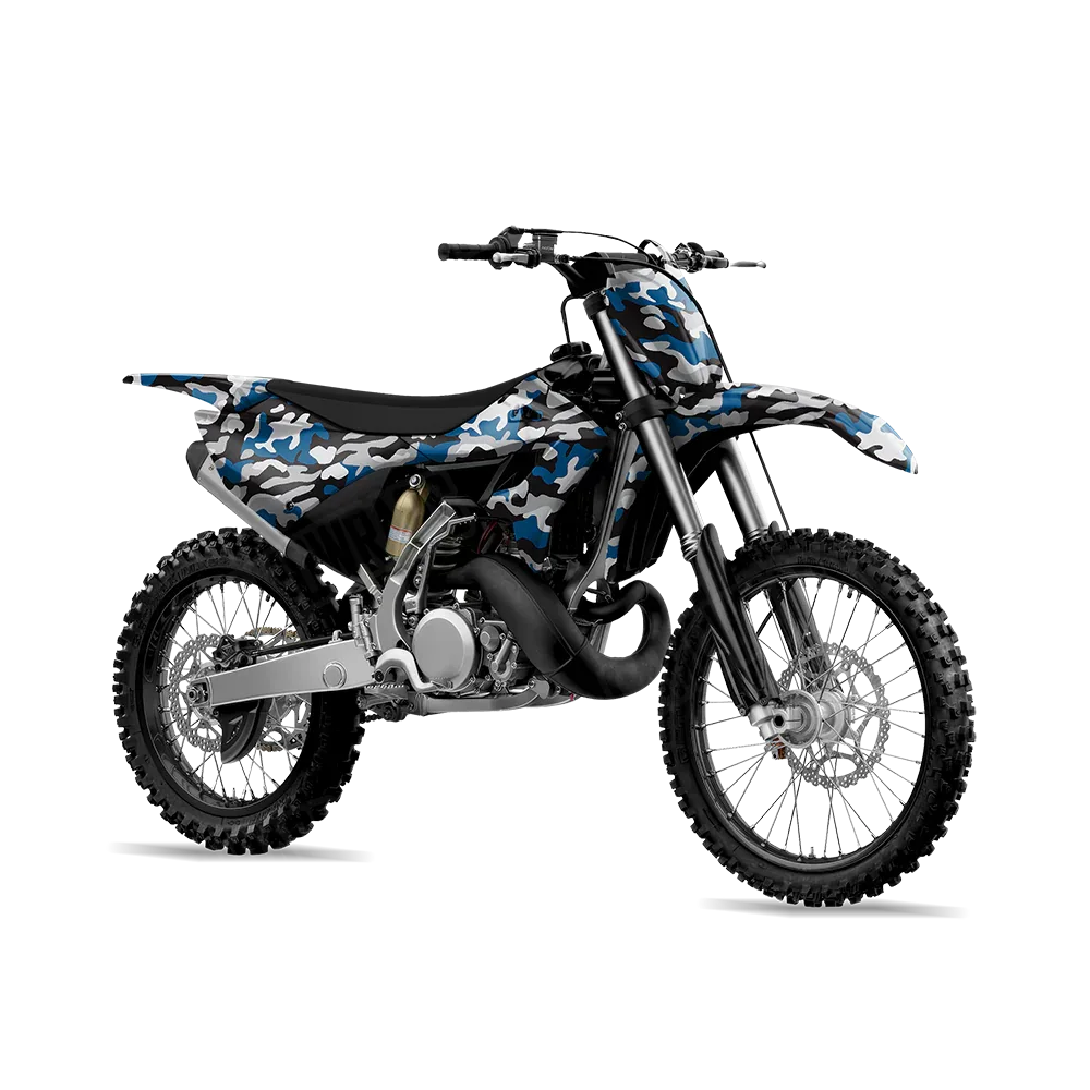 Classic Blue Tiger Dirt Bike Wraps