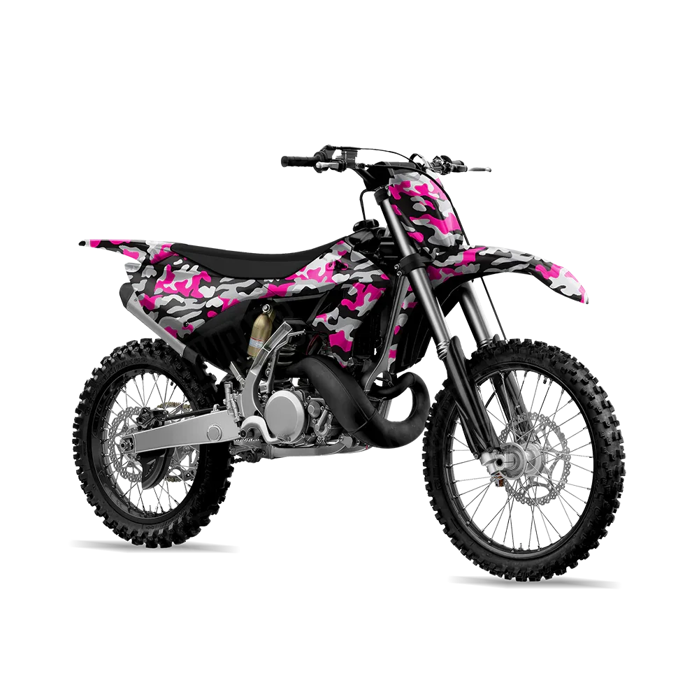 Classic Magenta Tiger Dirt Bike Wraps