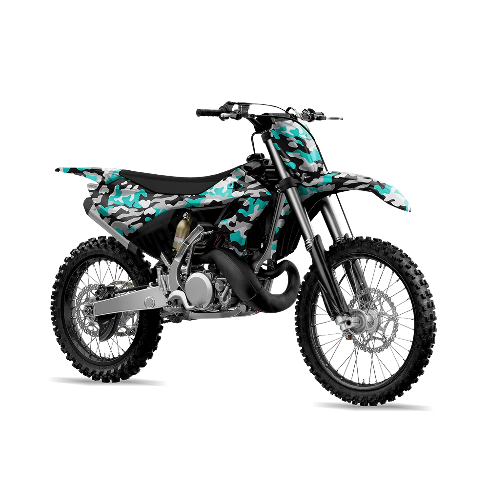 Classic Tiffany Blue Tiger Dirt Bike Wraps