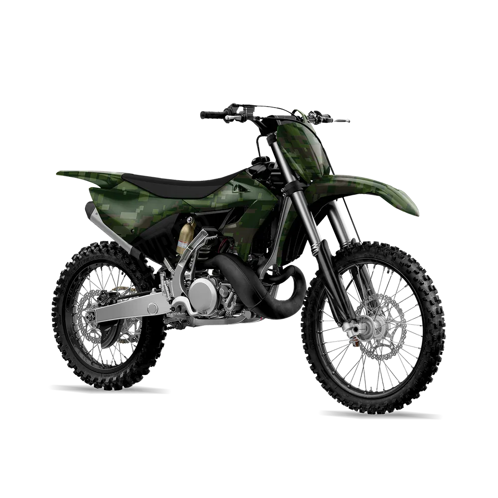 Digital Army Dark Green Dirt Bike Wraps