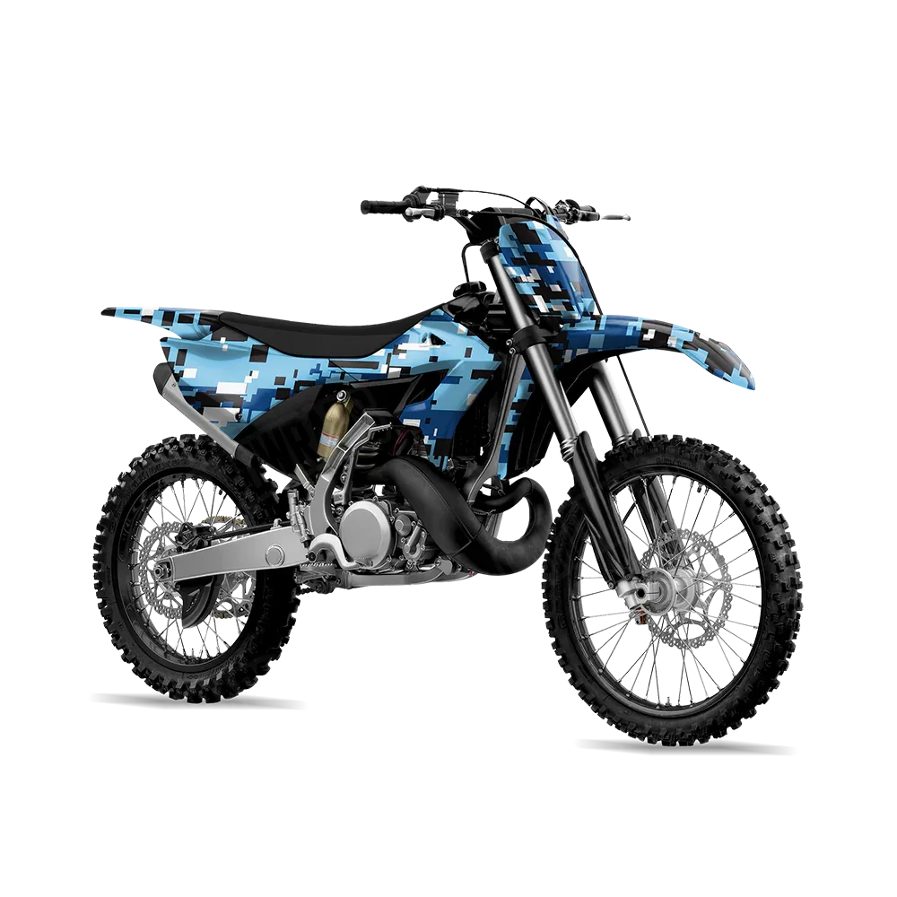 Digital Baby Blue Dirt Bike Wraps