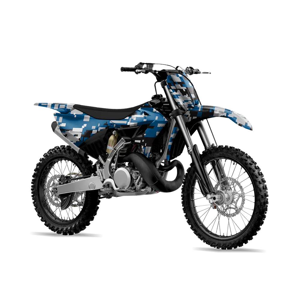 Digital Blue Tiger Dirt Bike Wraps