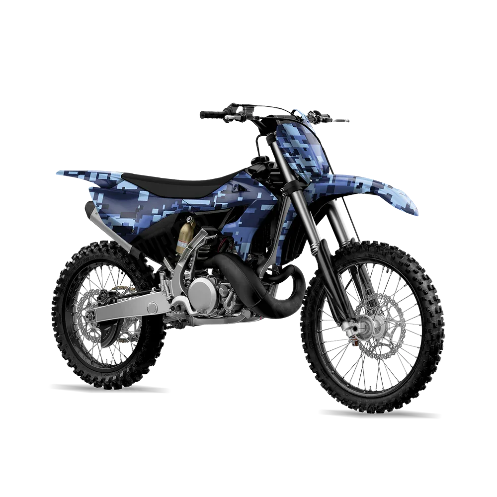 Digital Blue Urban Night Dirt Bike Wraps