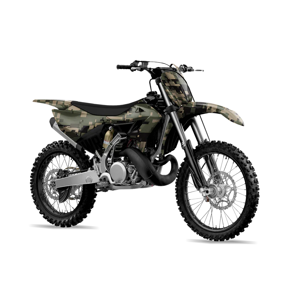 Digital Militant Green Dirt Bike Wraps