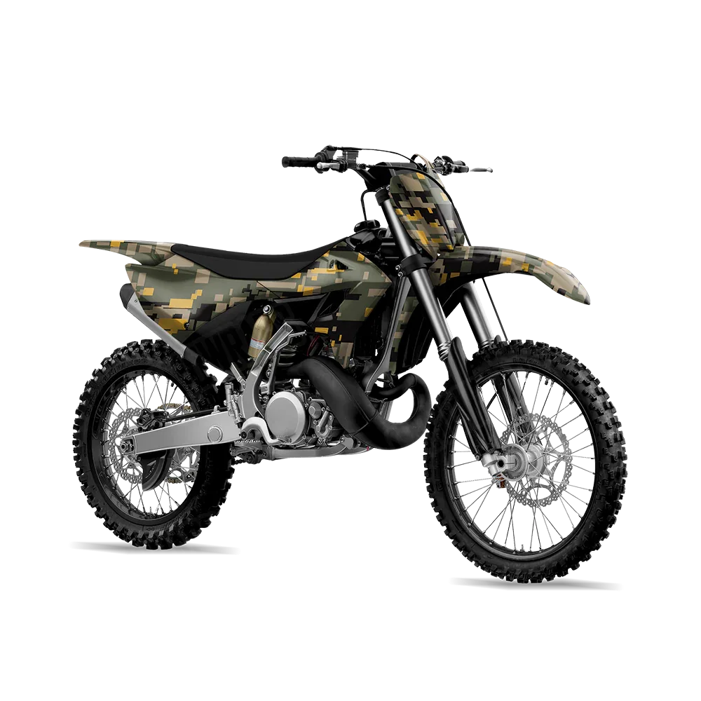 Digital Militant Yellow Dirt Bike Wraps