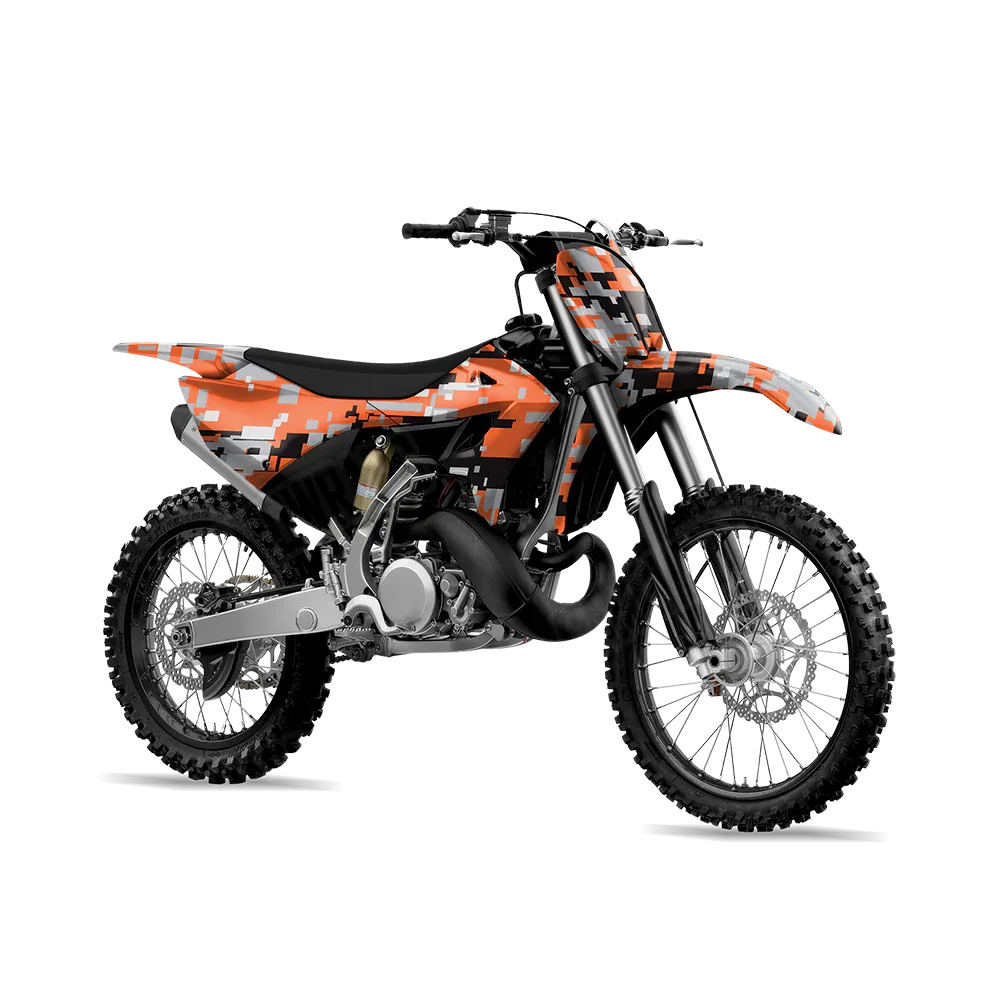 Digital Orange Tiger Dirt Bike Wraps