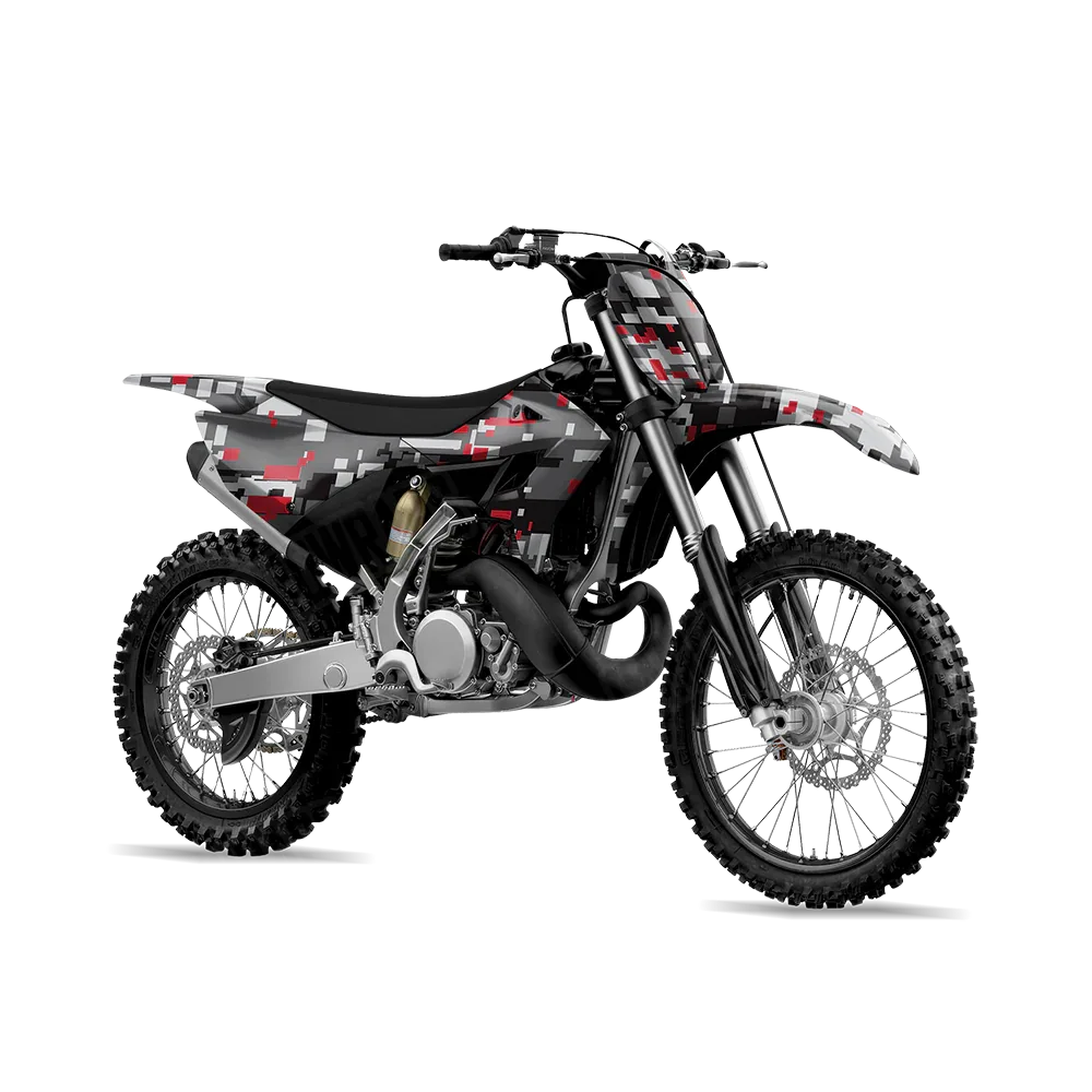 Digital Urban Red Dirt Bike Wraps