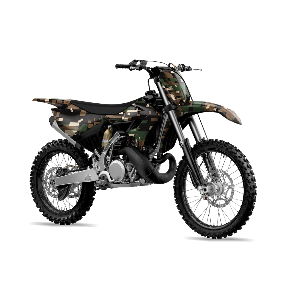 Digital Woodland Dirt Bike Wraps
