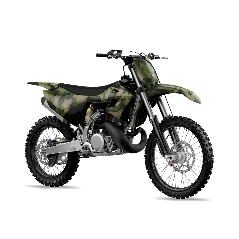Ragged Army Green Dirt Bike Wraps