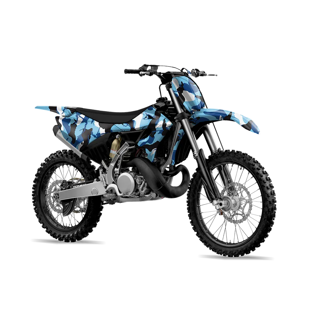 Ragged Baby Blue Dirt Bike Wraps