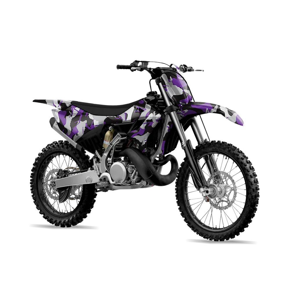 Ragged Purple Tiger Dirt Bike Wraps