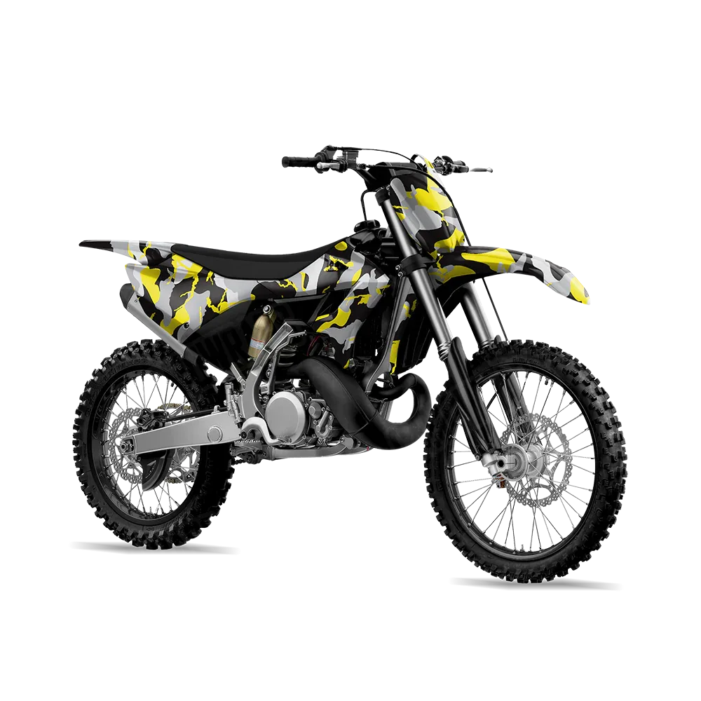Ragged Yellow Tiger Dirt Bike Wraps