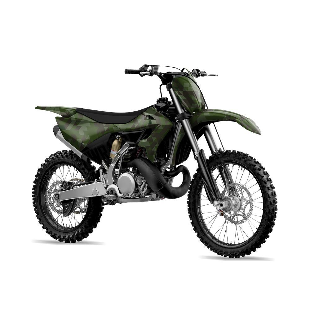Triangle Army Dark Green Dirt Bike Wraps