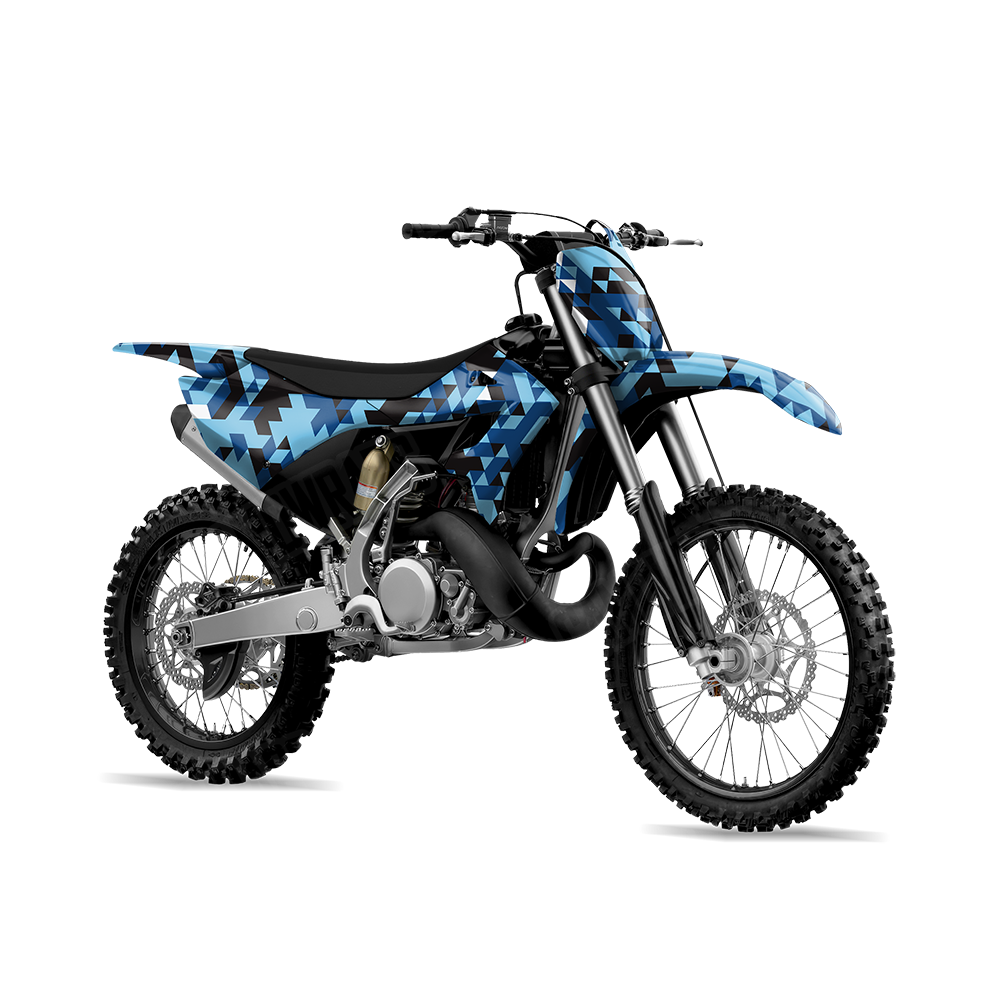 Triangle Baby Blue Dirt Bike Wraps