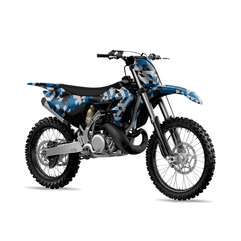 Triangle Blue Tiger Dirt Bike Wraps