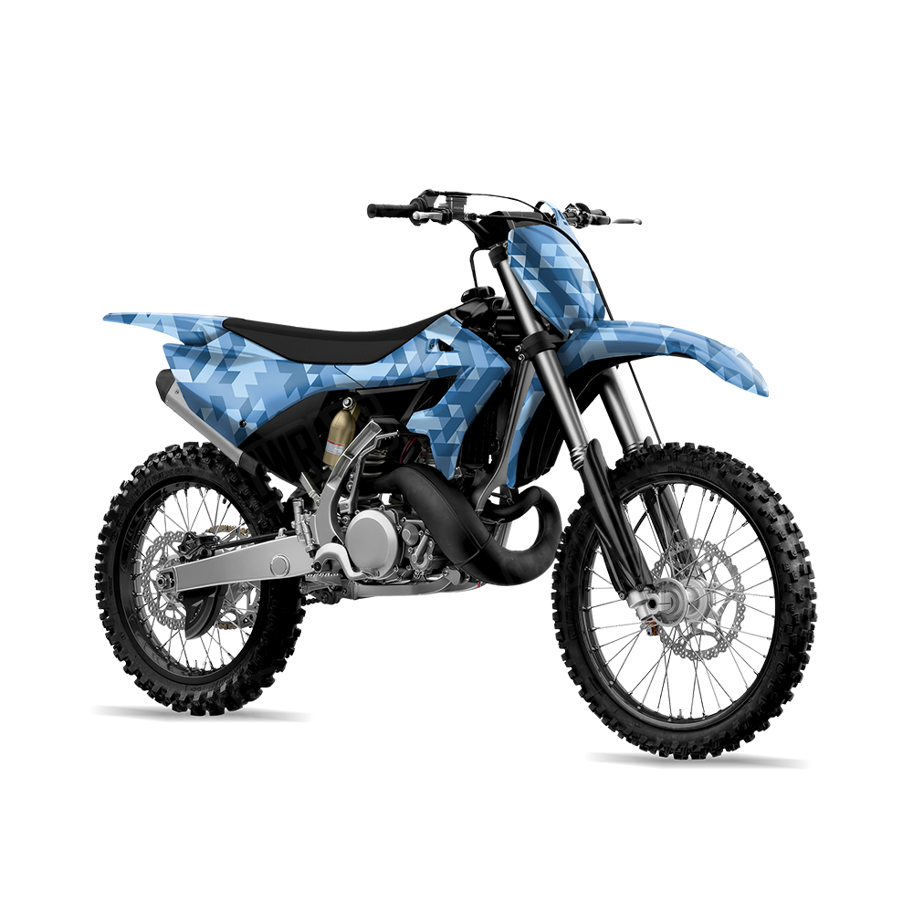 Triangle Cool Blue Dirt Bike Wraps