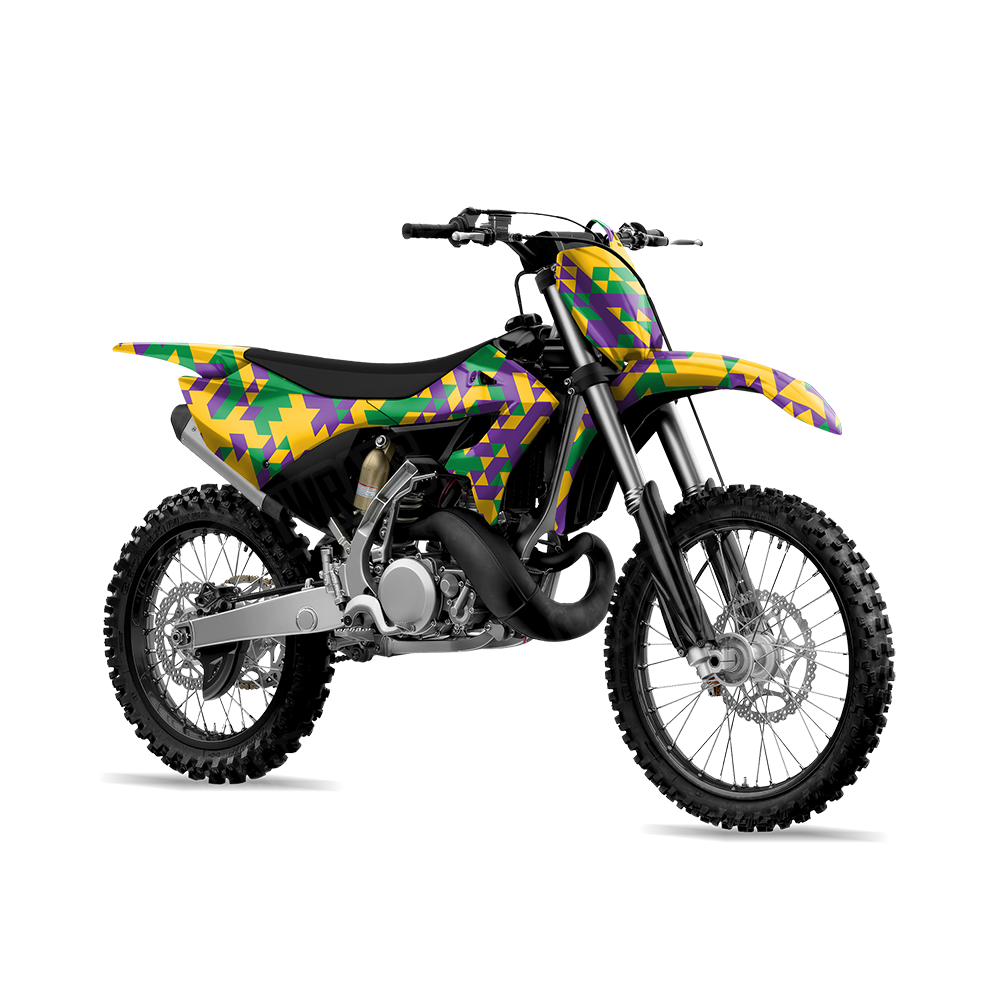Triangle Mardi Gras Dirt Bike Wraps