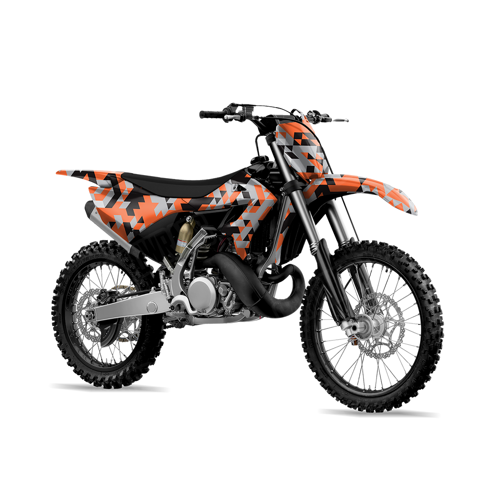 Triangle Orange Tiger Dirt Bike Wraps