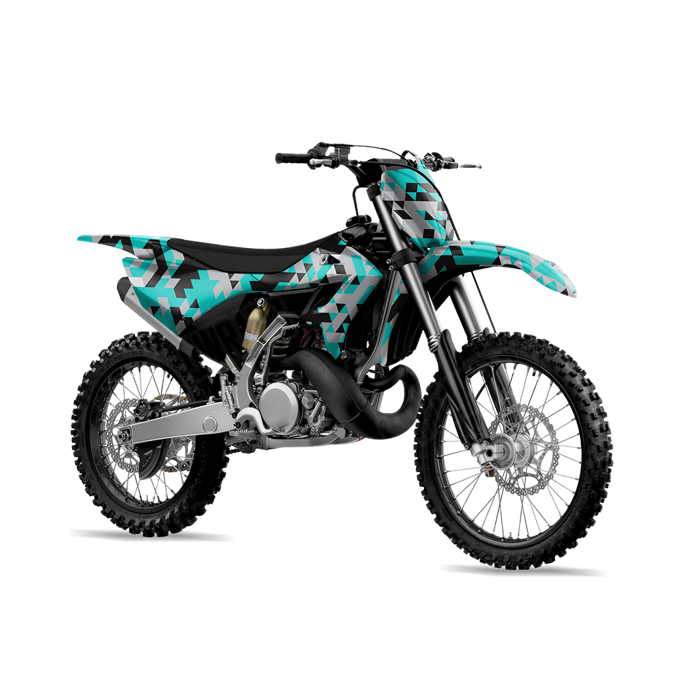 Triangle Tiffany Blue Tiger Dirt Bike Wraps