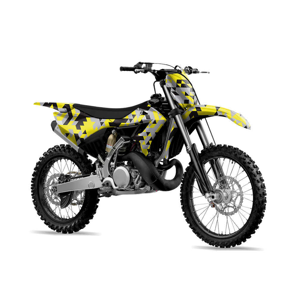 Triangle Yellow Tiger Dirt Bike Wraps