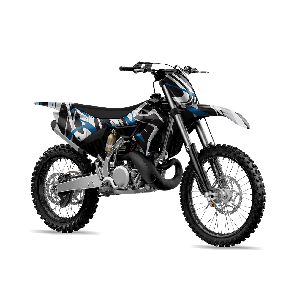 Liquid Smoke Blue Tiger Dirt Bike Wraps