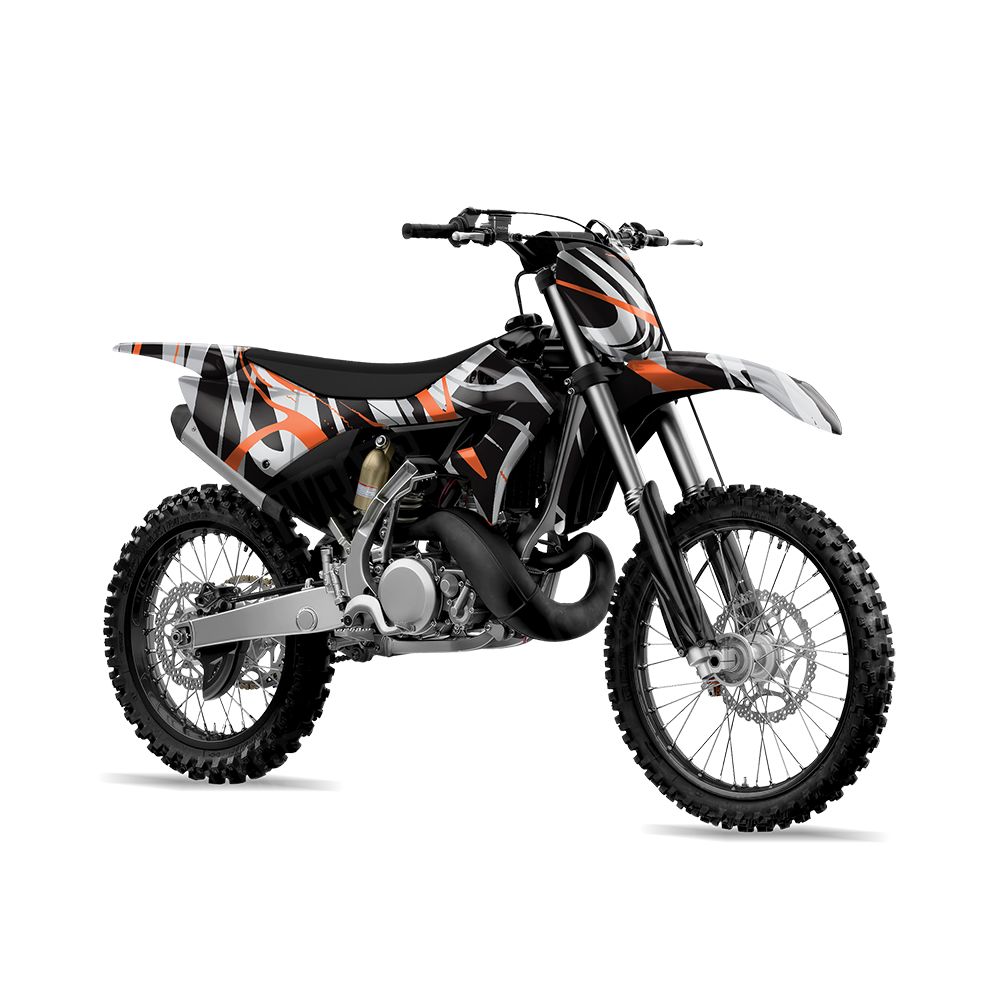 Liquid Smoke Orange Tiger Dirt Bike Wraps