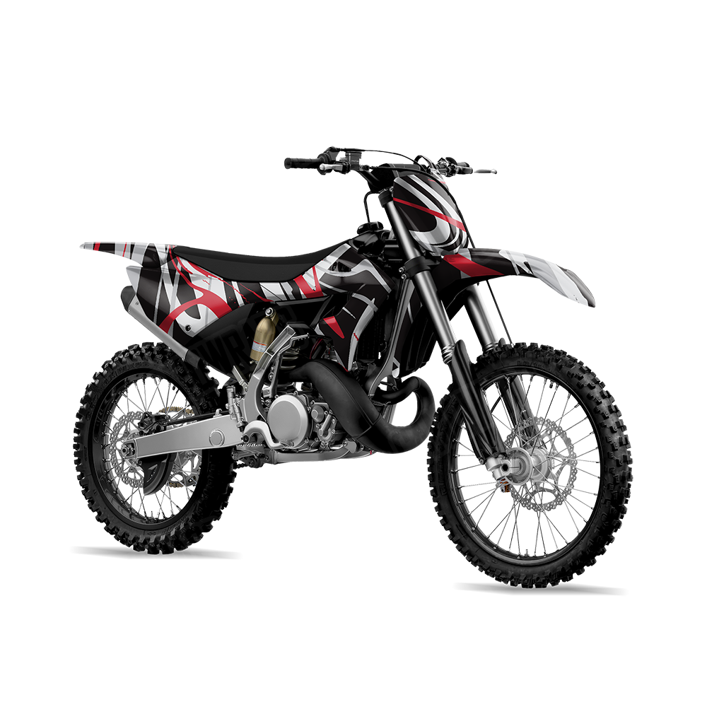 Liquid Smoke Red Tiger Dirt Bike Wraps