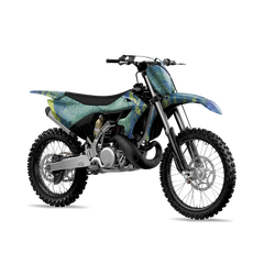 Realtree WAV3 Blue Yellow Dirt Bike Wraps