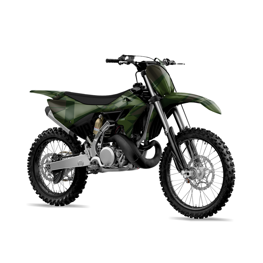 Sharp Army Dark Green Dirt Bike Wraps