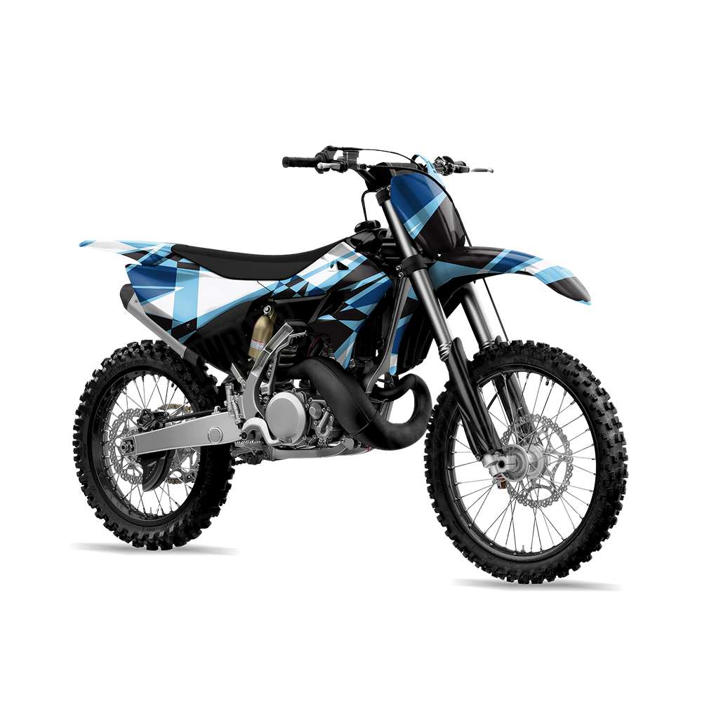Sharp Baby Blue Dirt Bike Wraps